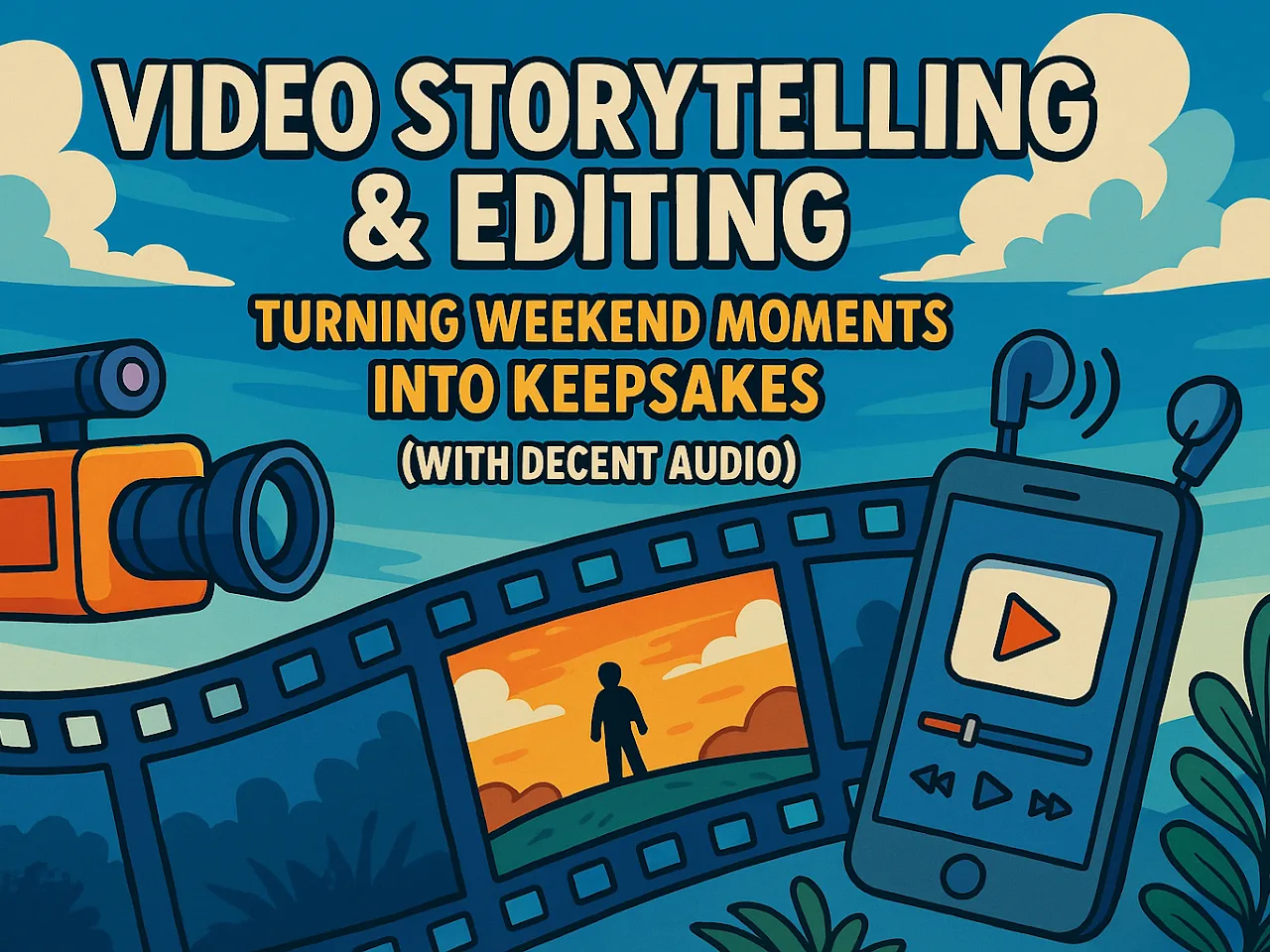 Illustration about video storytelling and editing